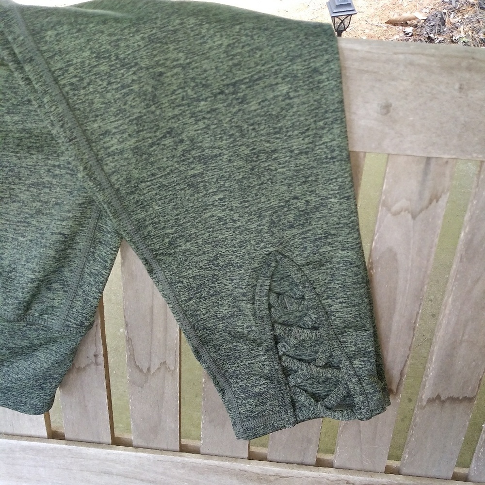torrid Olive Green Cropped Pants with Lattice Ankle Detail